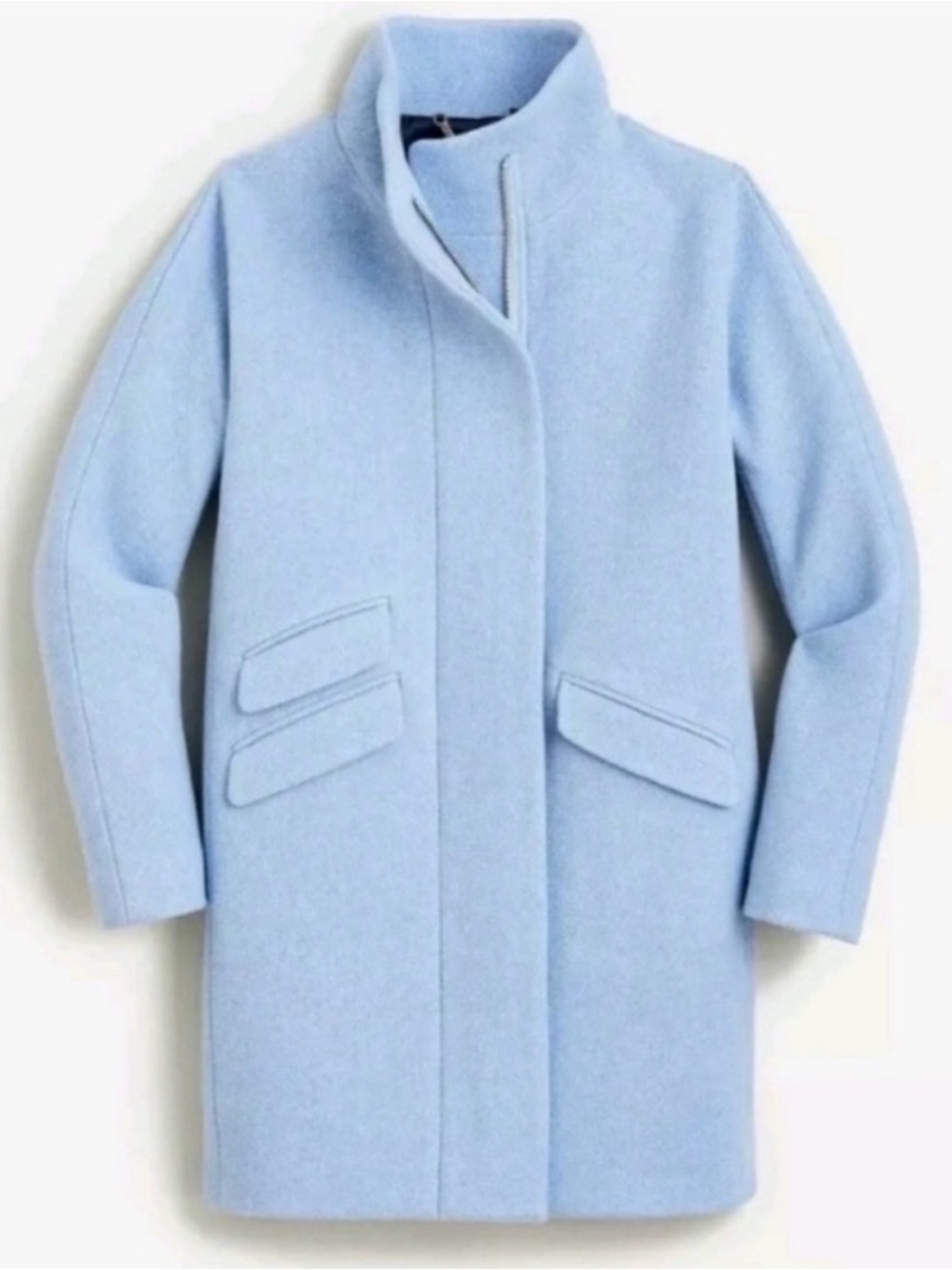 J. Crew Wool Cocoon Coat Stadium Cloth Heather Blue 2P